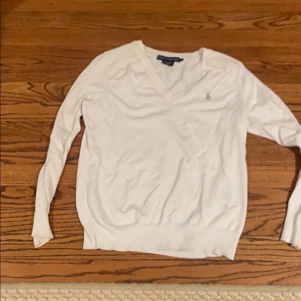 Vintage RALPH LAUREN gold v neck long sleeve